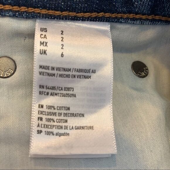 American Eagle Raw Hem Distressed Jean Skirt - Picture 6 of 6